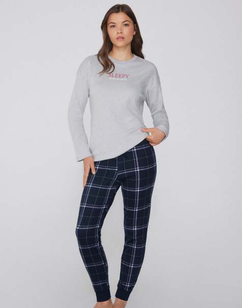 Tezenis Heavy printed cotton joggers in print absolute blue - view 1