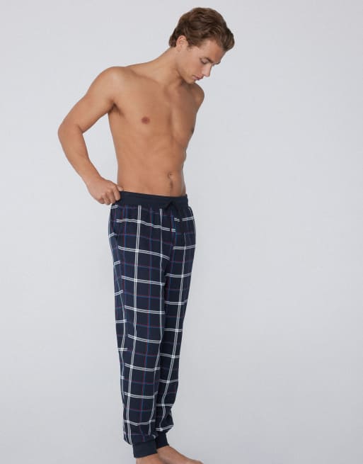 Tezenis Heavy printed joggers with pockets in deep blue burgundy denim