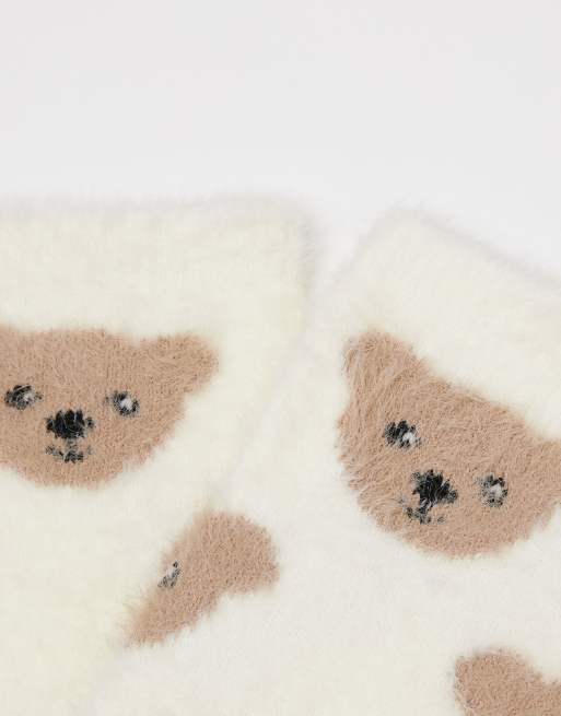 Tezenis Heavy wool-blend ankle socks in milk, 2 of 2