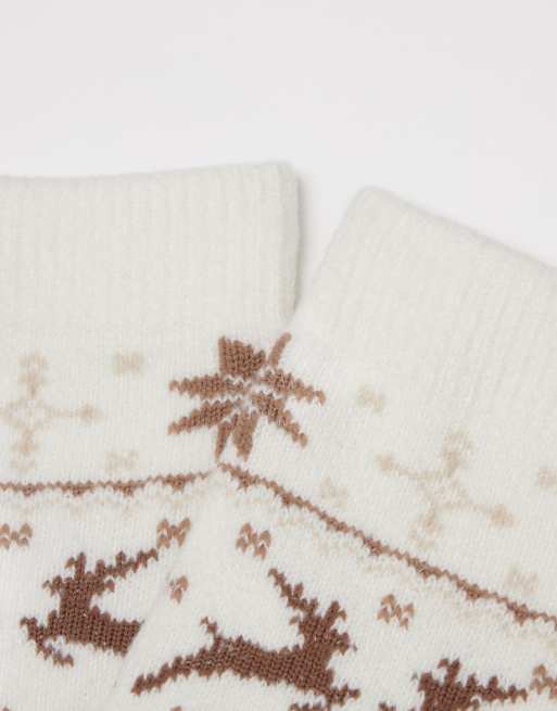 Tezenis Heavy wool-blend ankle socks in milk, 2 of 2