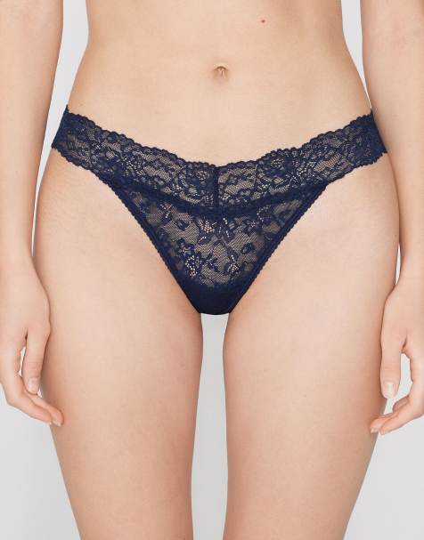 Tezenis High-cut lace g-string in absolute blue - view 1