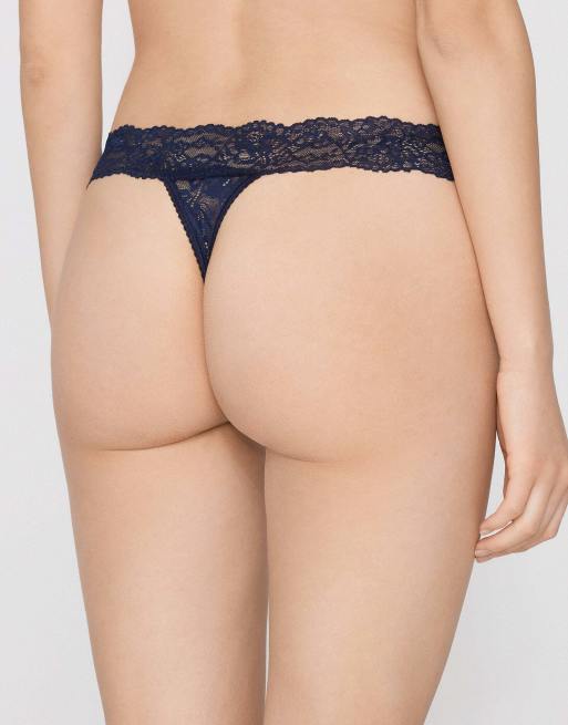 Tezenis High-cut lace g-string in absolute blue, 2 of 5