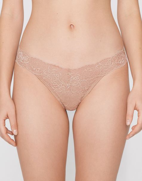 Tezenis High-cut lace g-string in beige - view 1