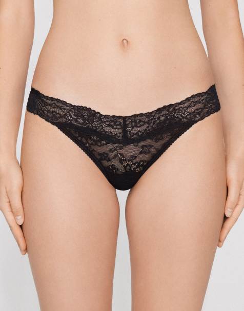 Tezenis High-cut lace g-string in black - view 1