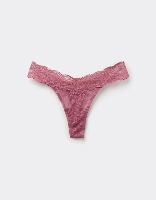 Tezenis High-cut lace g-string in cameo pink, 5 of 5