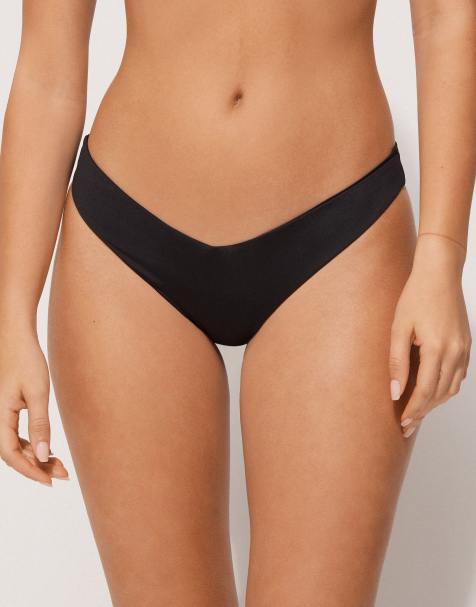 Tezenis High-Leg Brazilian Bikini Briefs in Black - view 1