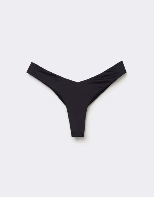 Tezenis High-Leg Brazilian Bikini Briefs in Black, 3 of 5