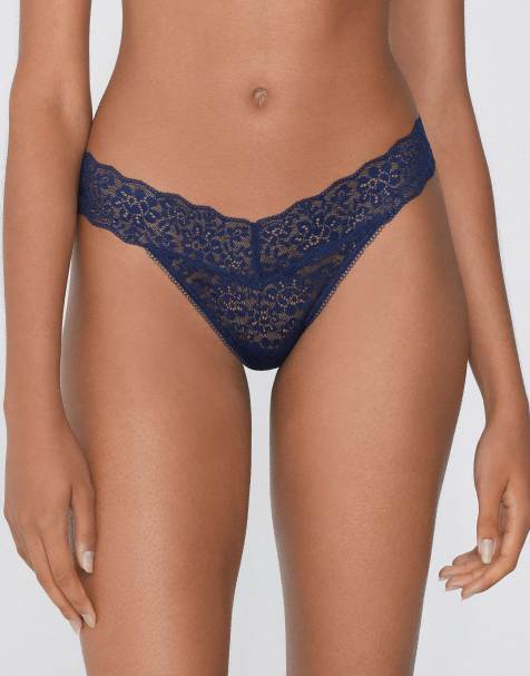 Tezenis High-leg lace g-string in absolute blue - view 1