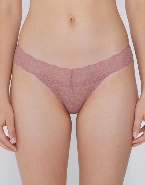 Tezenis High-leg lace g-string in champagne pink - view 1