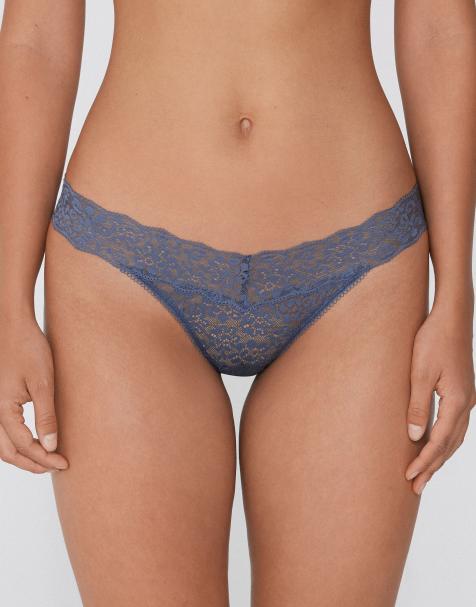 Tezenis High-leg lace g-string in galactic blue - view 1