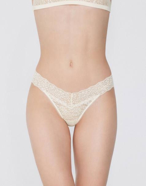 Tezenis High-leg lace g-string in ivory - view 1