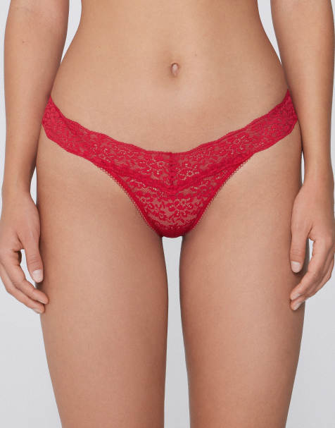 Tezenis High-leg lace g-string in winter red - view 1