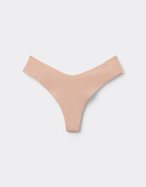 Tezenis High-leg laser-cut brazilian briefs in beige, 5 of 5