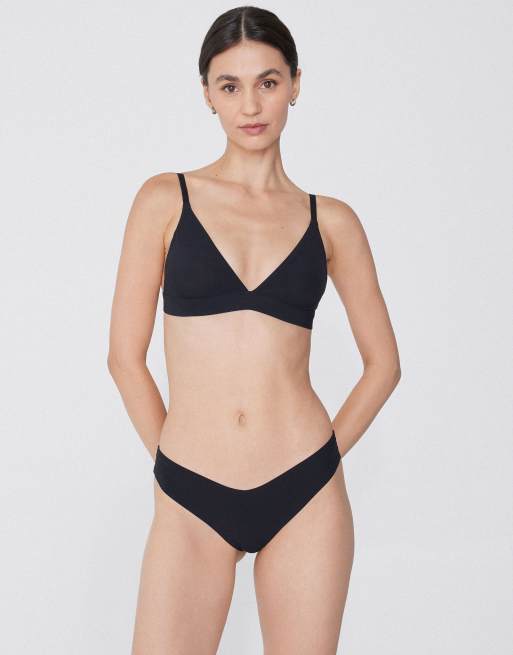 Tezenis High-leg laser-cut brazilian briefs in black, 4 of 5