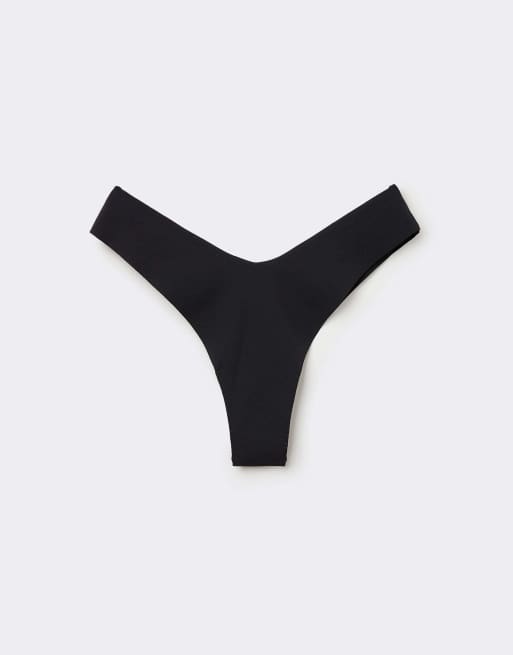 Tezenis High-leg laser-cut brazilian briefs in black, 5 of 5