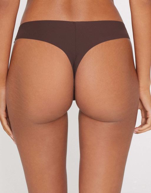 Tezenis High-leg laser-cut brazilian briefs in brown, 2 of 5