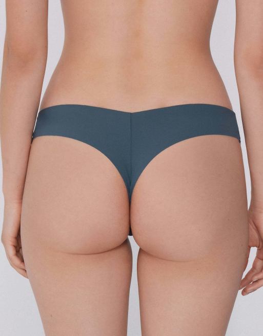 Tezenis High-leg laser-cut brazilian briefs in graphite grey, 2 of 5