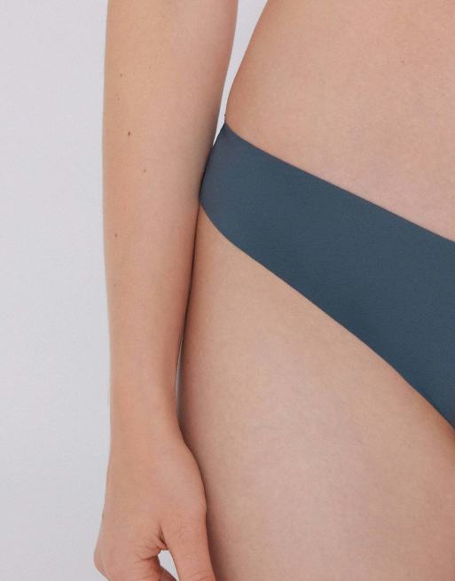 Tezenis High-leg laser-cut brazilian briefs in graphite grey, 3 of 5