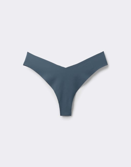 Tezenis High-leg laser-cut brazilian briefs in graphite grey, 5 of 5