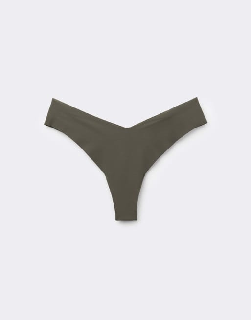 Tezenis High-leg laser-cut brazilian briefs in green camo, 5 of 5