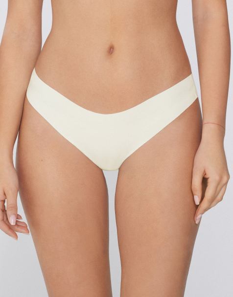 Tezenis High-leg laser-cut brazilian briefs in ivory - view 1