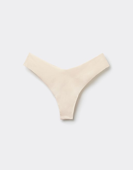 Tezenis High-leg laser-cut brazilian briefs in ivory, 5 of 5