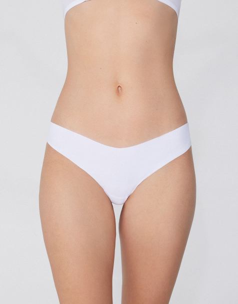 Tezenis High-leg laser-cut brazilian briefs in white - view 1