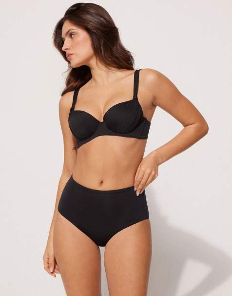 Tezenis High-waist bikini briefs in black - view 1