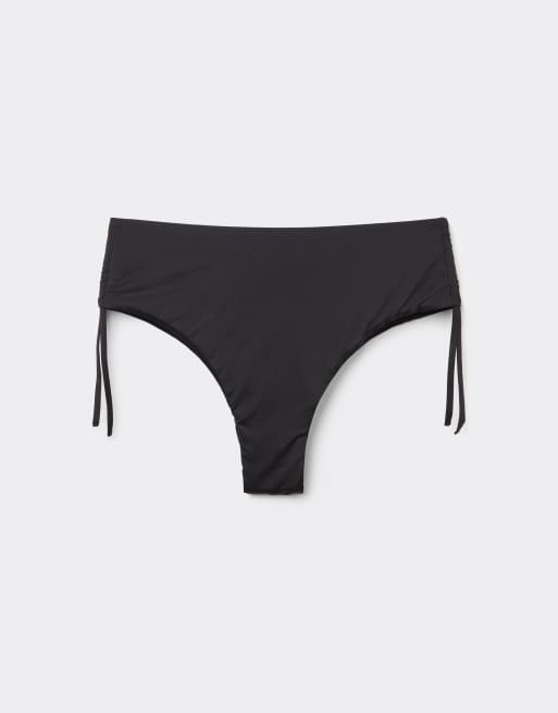 Tezenis High-Waist Brazilian with Drawstring in Black, 5 of 5