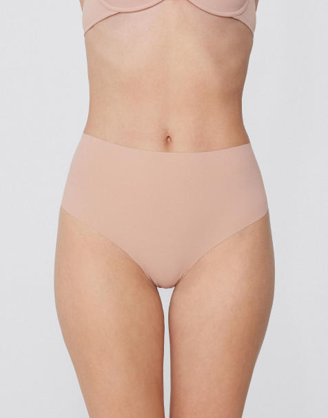 Tezenis High-waist laser-cut brazilian briefs in beige - view 1