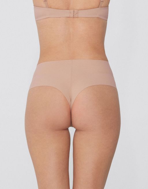 Tezenis High-waist laser-cut brazilian briefs in beige, 2 of 5