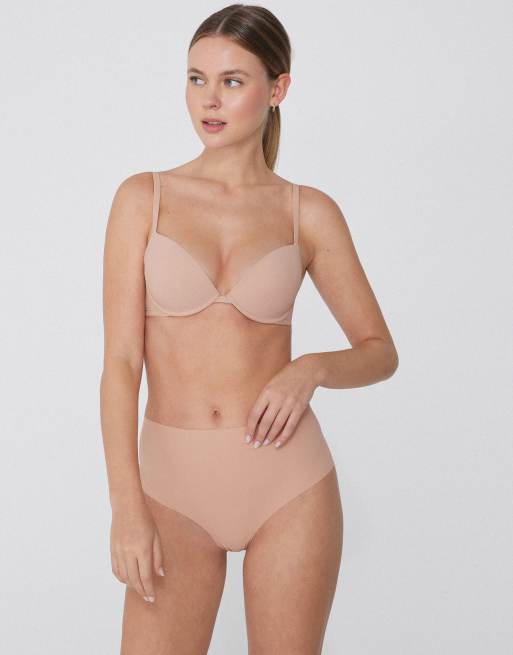 Tezenis High-waist laser-cut brazilian briefs in beige, 4 of 5