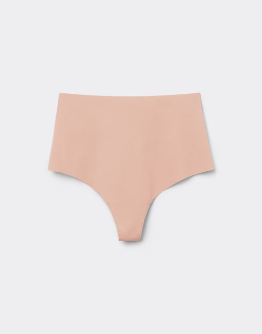 Tezenis High-waist laser-cut brazilian briefs in beige, 5 of 5