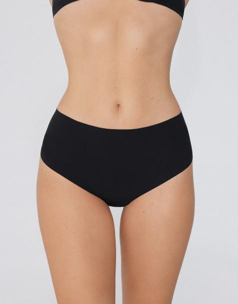 Tezenis High-waist laser-cut brazilian briefs in black - view 1