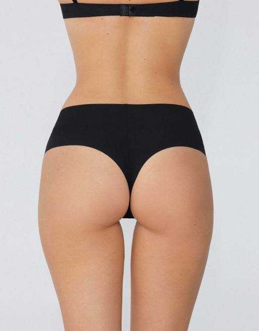Tezenis High-waist laser-cut brazilian briefs in black, 2 of 5