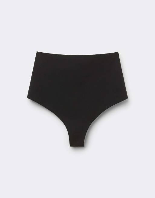 Tezenis High-waist laser-cut brazilian briefs in black, 5 of 5