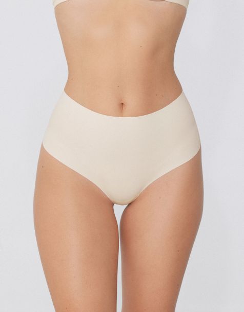 Tezenis High-waist laser-cut brazilian briefs in ivory - view 1