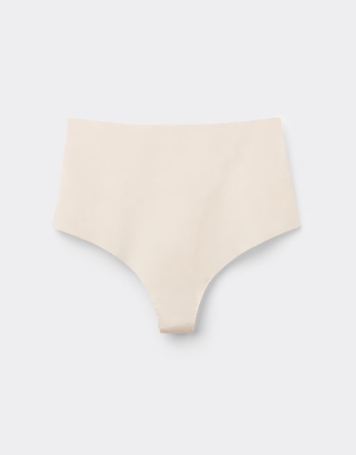 Tezenis High-waist laser-cut brazilian briefs in ivory, 5 of 5