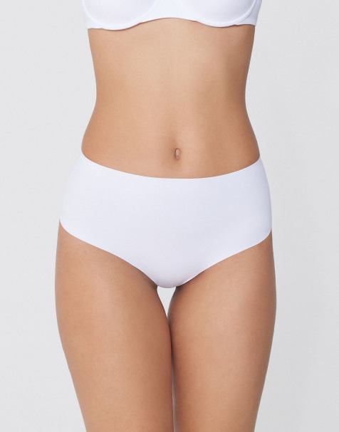 Tezenis High-waist laser-cut brazilian briefs in white - view 1