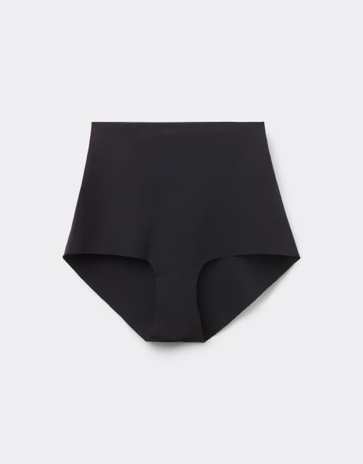 Tezenis High-waist laser-cut french knickers in black, 3 of 4
