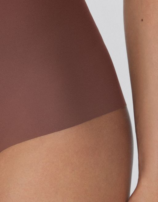 Tezenis High-waist laser-cut french knickers in caramel dark beige, 3 of 4