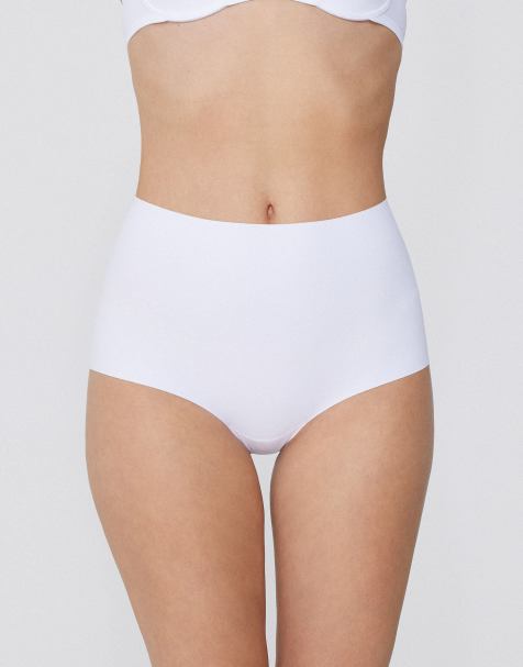 Tezenis High-waist laser-cut french knickers in white - view 1