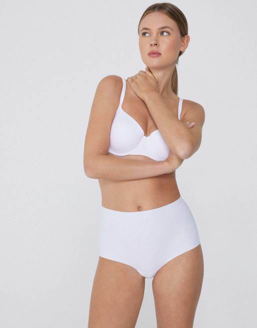 Tezenis High-waist laser-cut french knickers in white, 2 of 4
