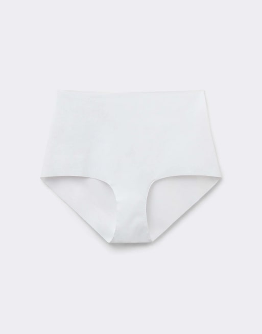 Tezenis High-waist laser-cut french knickers in white, 3 of 4