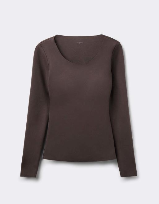 Tezenis Invisible therm top with cups in chocolate, 5 of 5