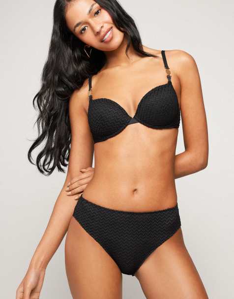 Tezenis jewel net push up bikini top in black - view 1