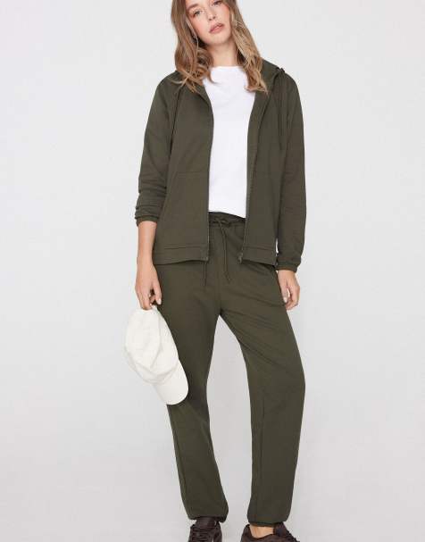 Tezenis Joggers with welt pocket and drawstring in green camo - view 1