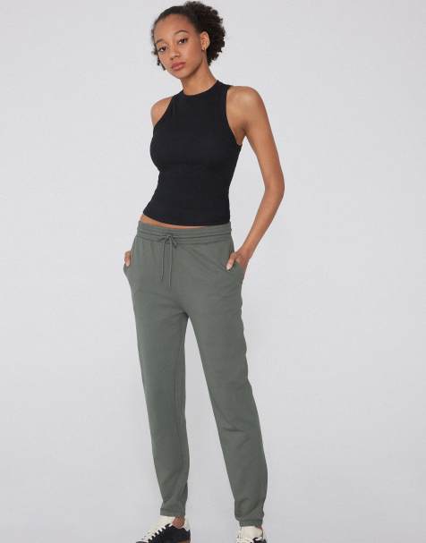 Tezenis Joggers with welt pocket and drawstring in green clay - view 1