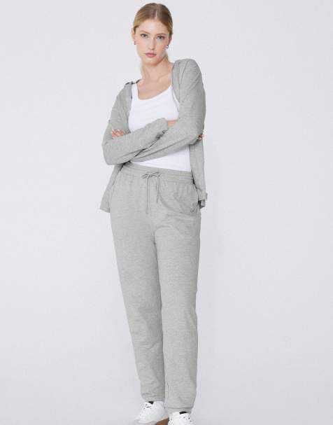 Tezenis Joggers with welt pocket and drawstring in mottled light grey - view 1