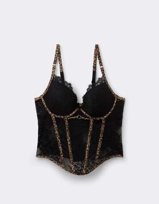 Tezenis Jungle glow bra top in black leopard print, 5 of 5